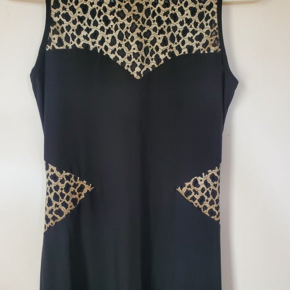 Saboro Black Dress with Leopard Print Design - Picture 6 of 7